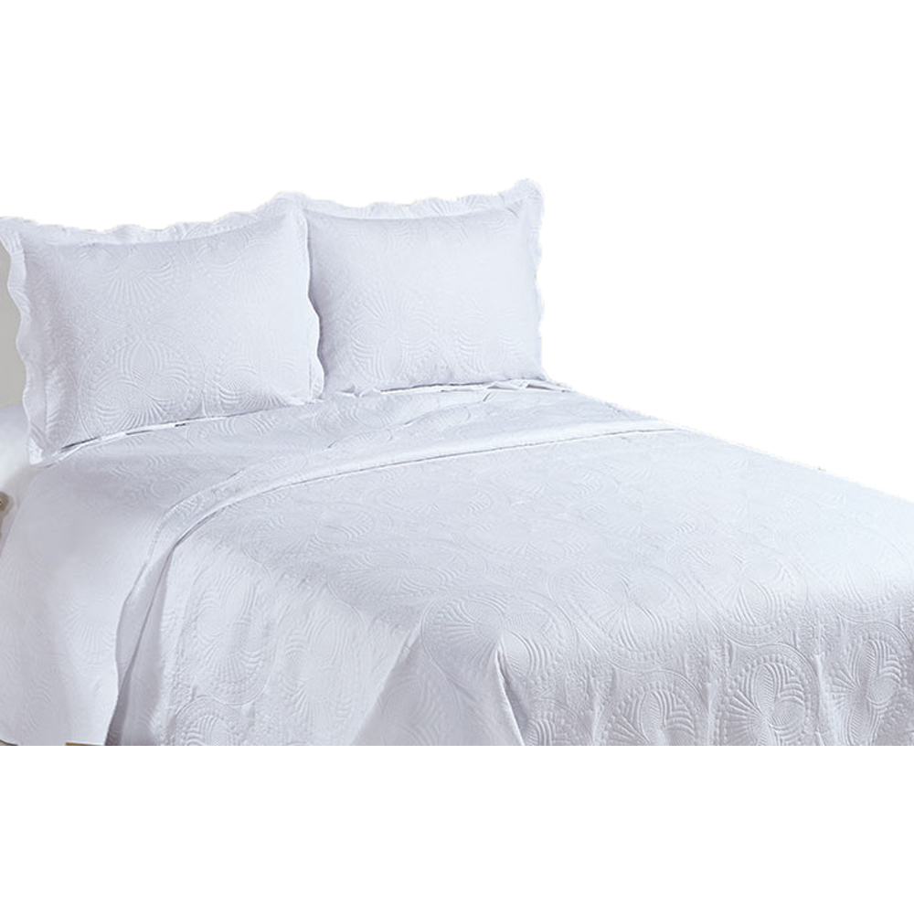 Colcha Trapunto Queen Branco Camesa