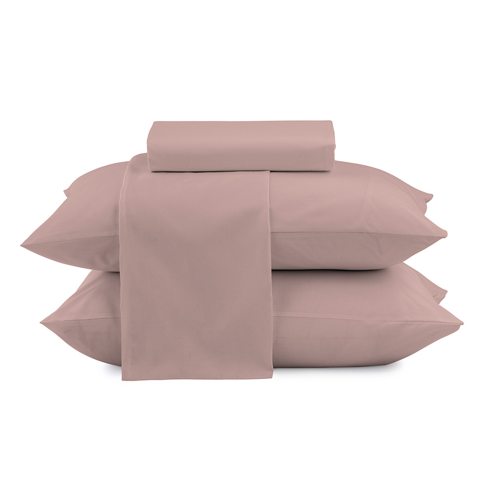Jogo de Cama Casal Loft com 4 Peças Rosê