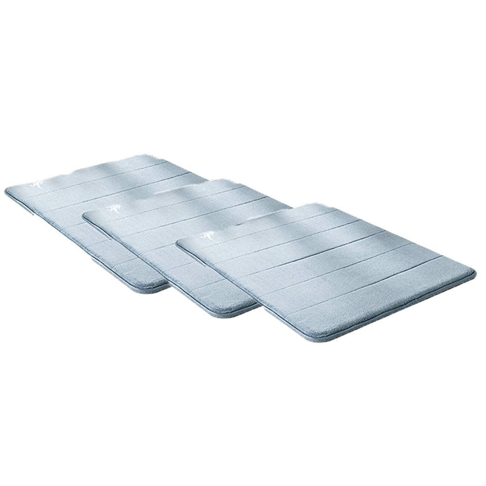Kit Tapete De Banheiro Super Soft 60 x 40 Azul Camesa 3 peças