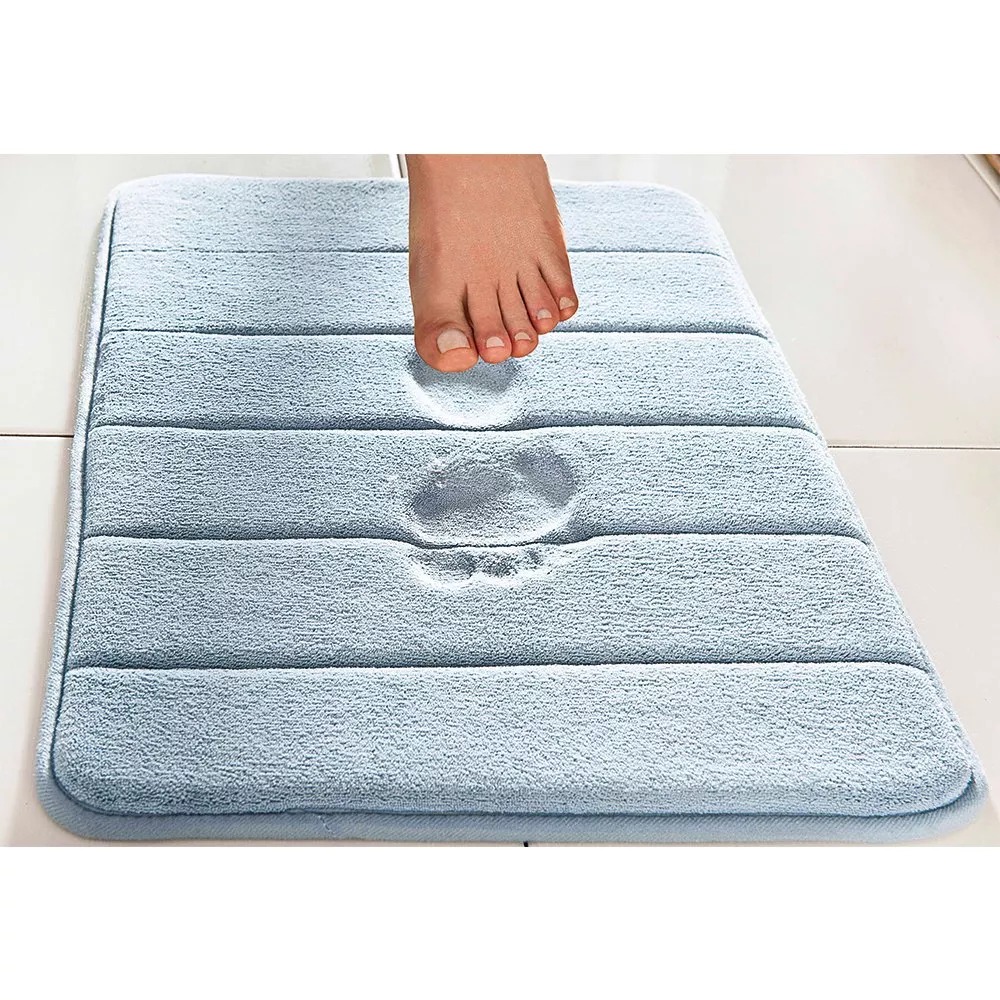 Kit Tapete De Banheiro Super Soft 60 x 40 Azul Camesa 3 peças