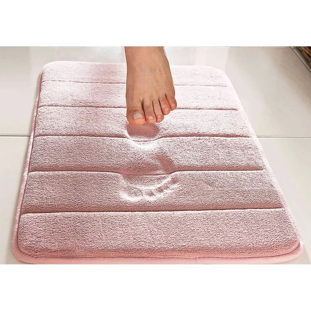 Kit Tapete De Banheiro Super Soft 60 x 40 Rose Camesa 3 peças
