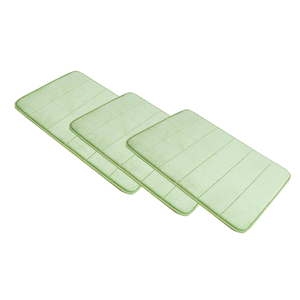 Kit Tapete De Banheiro Super Soft 60 x 40 Verde Camesa 3 peças