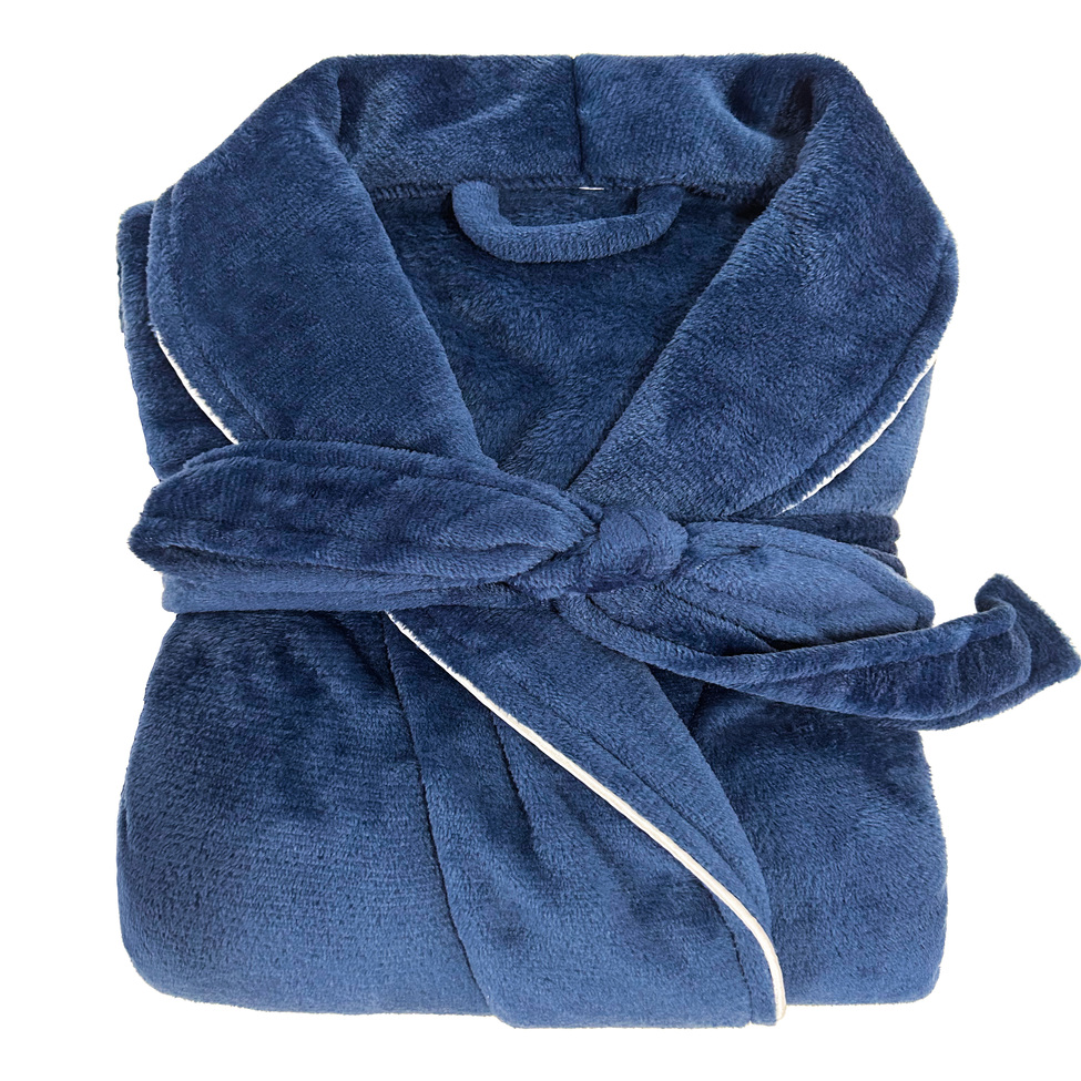 Roupão Neo Velour G Azul Marinho