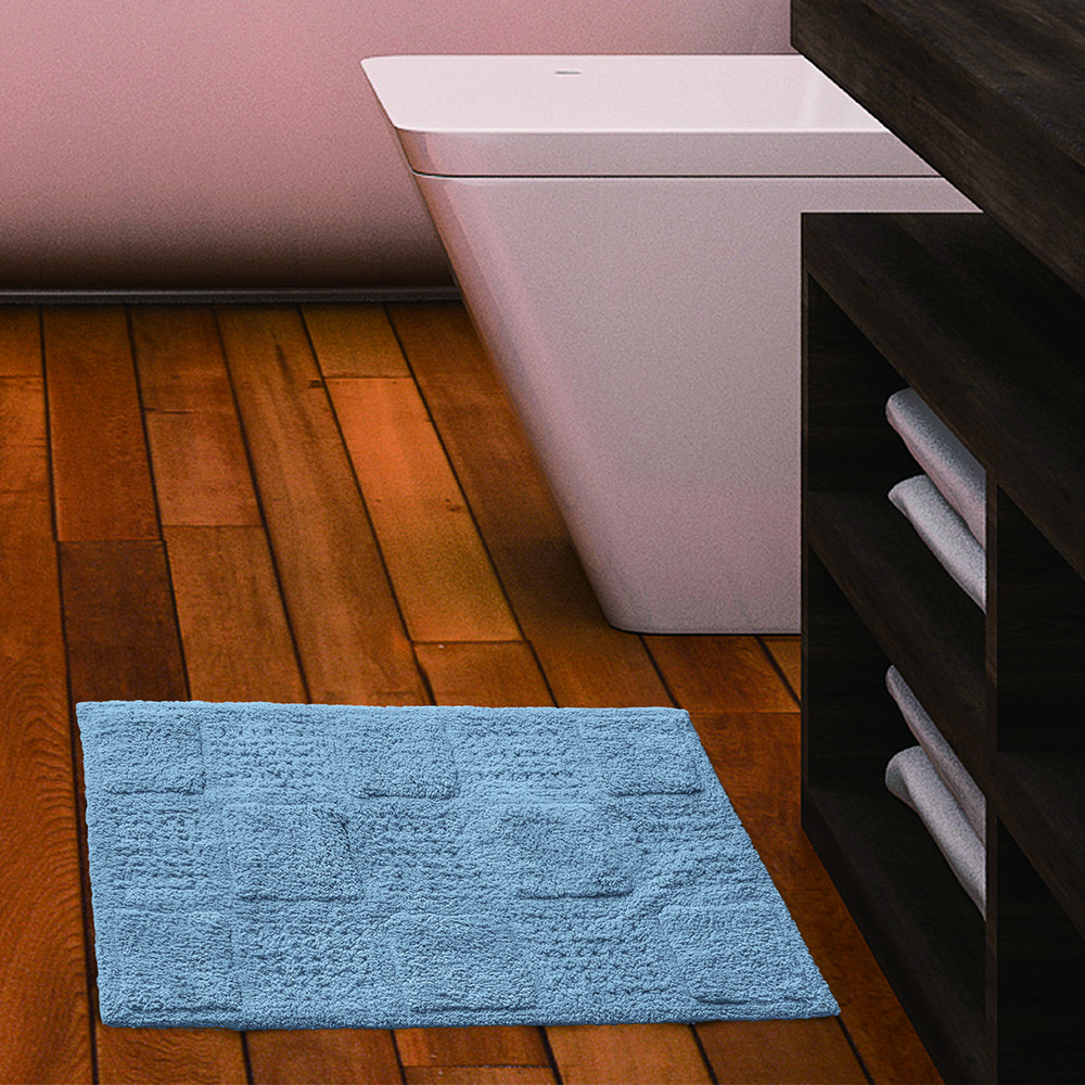Tapete Neo Cotton Prime 60cmx40cm Azul Camesa