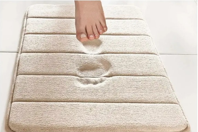 Tapete super soft 40 x 60 visco elástico Nasa Bege - Camesa