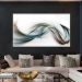 Quadro Decorativo Abstrato com Moldura Caixa, na posição Horizontal, ideal para ambiente de Sala, Quarto e Hall (Moldura Preta, 100x50 cm)