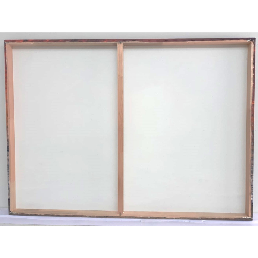 Quadro Decorativo Abstrato com Moldura Caixa, na posição Horizontal, ideal para ambiente de Sala, Quarto e Hall (Moldura Preta, 100x50 cm)