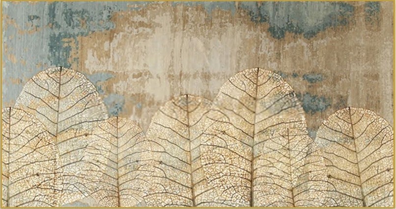 Quadro Decorativo Botanica Natureza com Moldura Caixa, na posição Horizontal, ideal para ambiente de Sala, Quarto e Hall  (90x70cm)
