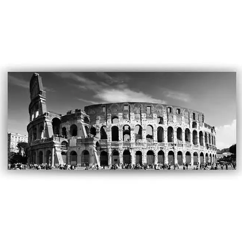 Quadro Decorativo Cidade Roma Coliseu, Tela em Canvas na Horizontal ideal para ambiente de Sala de estar, jantar, reuniões, Quarto e Hall de entrada