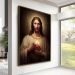 Quadro Decorativo Religioso Cristo com Moldura Caixa de 3cm de Profundidade, na posição Vertical, ideal para ambiente de Sala, Quarto e Hall de Entrada