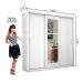 Guarda Roupa Clarice 3 Portas de Correr com Espelho Central 4 Gavetas Carioca Branco