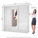 Guarda Roupa Dubai 3 Portas de Correr com Espelho Central 3 Gavetas Carioca Branco