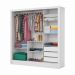 Guarda Roupa Dubai 3 Portas de Correr com Espelho Central 3 Gavetas Carioca Branco