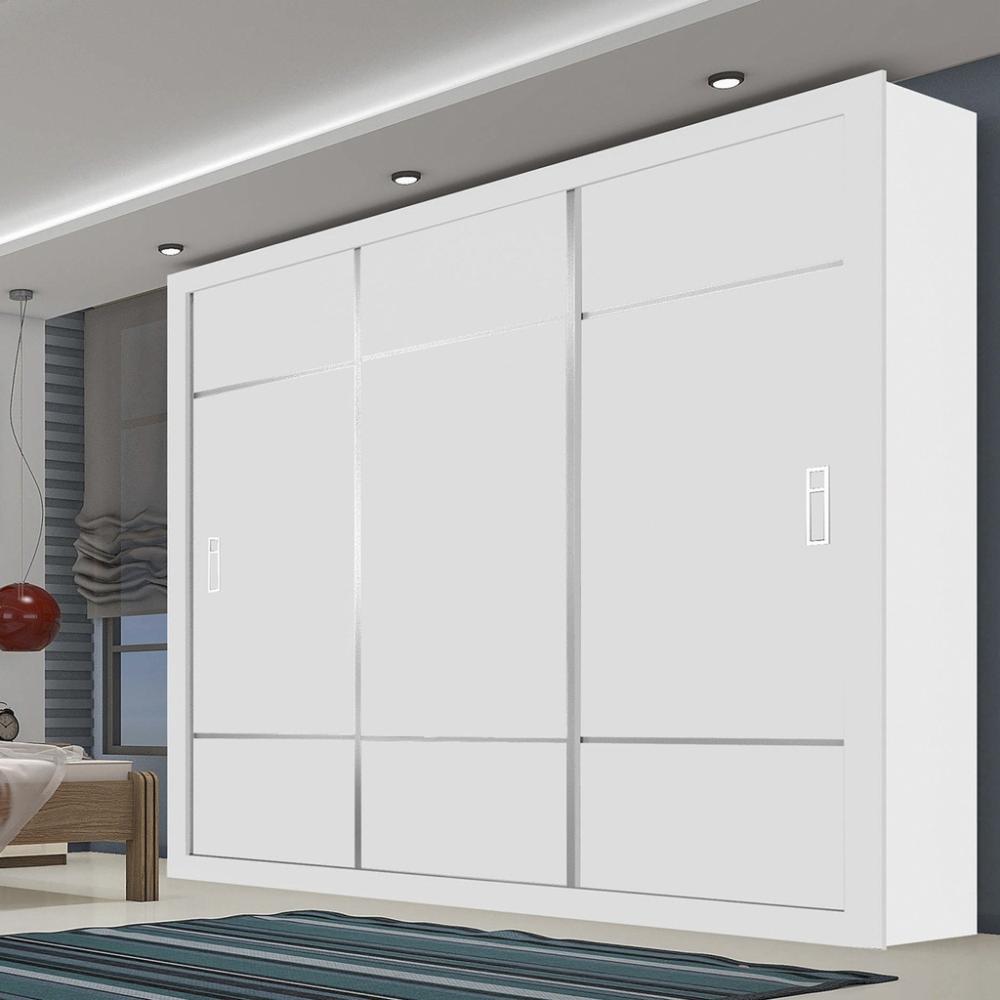 Guarda Roupa Lotse 3 Portas de Correr 4 Gavetas Carioca Branco