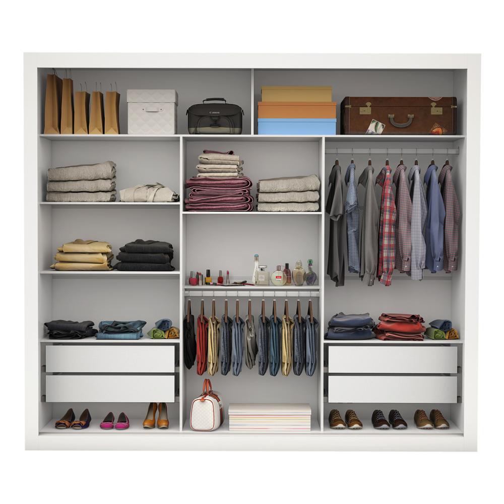 Guarda Roupa Lotse 3 Portas de Correr 4 Gavetas Carioca Branco