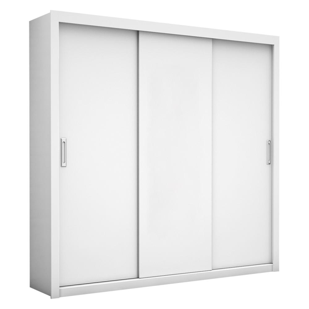 Guarda Roupa Roupeiro Bahia 3 Portas de Correr 4 Gavetas Carioca Branco