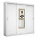Guarda Roupa Roupeiro Bahia 3 Portas de Correr com Espelho Central 4 Gavetas Carioca Branco
