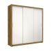Guarda Roupa Roupeiro Clarice 3 Portas de Correr 4 Gavetas Carioca Cinamomo Branco