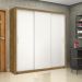Guarda Roupa Roupeiro Clarice 3 Portas de Correr 4 Gavetas Carioca Cinamomo Branco