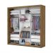 Guarda Roupa Roupeiro Clarice 3 Portas de Correr 4 Gavetas Carioca Cinamomo Branco