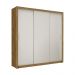 Guarda Roupa Roupeiro Clarice 3 Portas de Correr 4 Gavetas Carioca Cinamomo Off White
