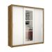 Guarda Roupa Roupeiro Clarice 3 Portas de Correr com Espelho Central 4 Gavetas Carioca Cinamomo Branco