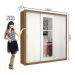 Guarda Roupa Roupeiro Clarice 3 Portas de Correr com Espelho Central 4 Gavetas Carioca Cinamomo Branco