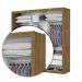 Guarda Roupa Roupeiro Clarice 3 Portas de Correr com Espelho Central 4 Gavetas Carioca Cinamomo Branco