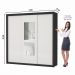 Guarda Roupa Roupeiro Clarice 3 Portas de Correr com Espelho Central 4 Gavetas Carioca Preto Off White
