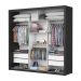 Guarda Roupa Roupeiro Clarice 3 Portas de Correr com Espelho Central 4 Gavetas Carioca Preto Off White