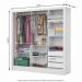 Guarda Roupa Roupeiro Dubai 3 Portas de Correr 3 Gavetas Carioca Branco Cinamomo