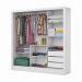 Guarda Roupa Roupeiro Dubai 3 Portas de Correr 3 Gavetas Carioca Branco Cinamomo