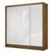 Guarda Roupa Roupeiro Dubai 3 Portas de Correr 3 Gavetas Carioca Cinamomo Branco