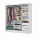 Guarda Roupa Roupeiro Dubai 3 Portas de Correr com Espelho Central 3 Gavetas Carioca Branco Cinamomo