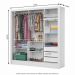 Guarda Roupa Roupeiro Dubai 3 Portas de Correr com Espelho Central 3 Gavetas Carioca Branco Cinamomo