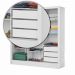 Guarda Roupa Roupeiro Dubai 3 Portas de Correr com Espelho Central 3 Gavetas Carioca Branco Cinamomo