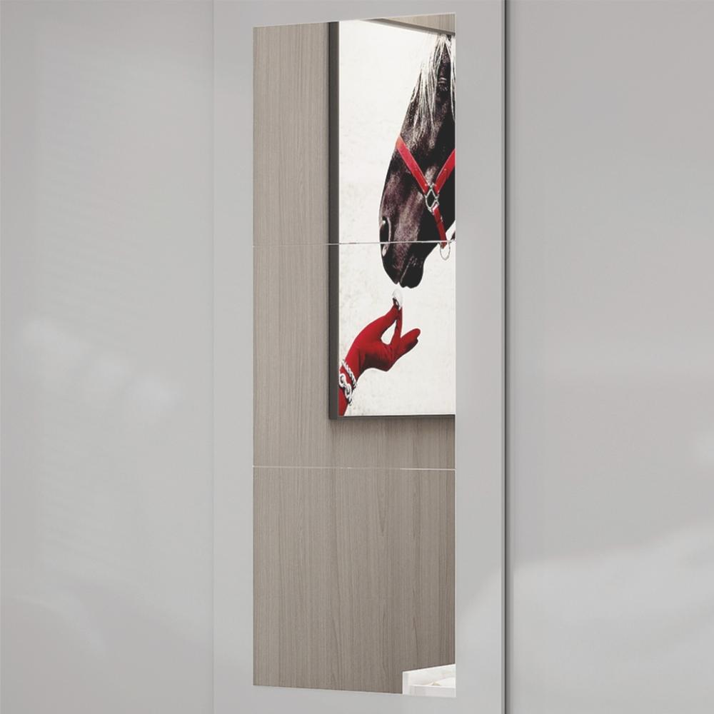 Guarda Roupa Roupeiro Dubai 3 Portas de Correr com Espelho Central 3 Gavetas Carioca Cinamomo Off White