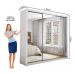 Guarda Roupa Roupeiro Isabela Master 3 Portas de Correr com Espelho 4 Gavetas Carioca Branc