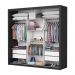 Guarda Roupa Roupeiro Isabela Master 3 Portas de correr com Espelho e 4 Gavetas Carioca Preto