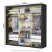 Guarda Roupa Roupeiro Isabela Master 3 Portas de correr com Espelho e 4 Gavetas Carioca Preto