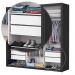Guarda Roupa Roupeiro Isabela Master 3 Portas de correr com Espelho e 4 Gavetas Carioca Preto