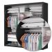 Guarda Roupa Roupeiro Isabela Master 3 Portas de correr com Espelho e 4 Gavetas Carioca Preto