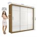 Guarda Roupa Roupeiro Lotse 3 Portas de Correr 4 Gavetas Carioca Cinamomo Branco