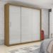 Guarda Roupa Roupeiro Lotse 3 Portas de Correr 4 Gavetas Carioca Cinamomo Off White