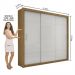 Guarda Roupa Roupeiro Lotse 3 Portas de Correr 4 Gavetas Carioca Cinamomo Off White