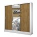 Guarda Roupa Roupeiro Santiago Plus 3 Portas de Correr com Espelho Central 3 Gavetas Carioca Branco Cinamomo