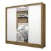 Guarda Roupa Roupeiro Santiago Plus 3 Portas de Correr com Espelho Central 3 Gavetas Carioca Cinamomo Branco