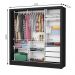 Guarda Roupa Roupeiro Santiago Plus 3 Portas de Correr com Espelho Central 3 Gavetas Carioca Preto