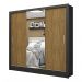 Guarda Roupa Roupeiro Santiago Plus 3 Portas de Correr com Espelho Central 3 Gavetas Carioca Preto Cinamomo