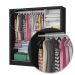 Guarda Roupa Roupeiro Santiago Plus 3 Portas de Correr com Espelho Central 3 Gavetas Carioca Preto Off White